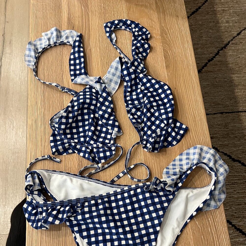 Show Me Your Mumu Carolina Ruffle Top Seaside Gingham Size Small